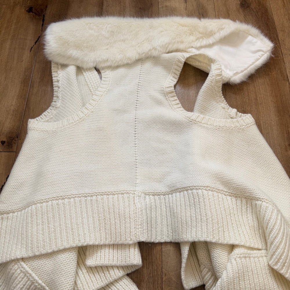 KAUFMAN FRANCO Fur Collar Cardigan Wool Blend Vest Size Small - Picture 11 of 15